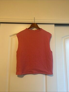 Abercrombie & Fitch Textured Pink Sleeveless High Neck Top Size XL